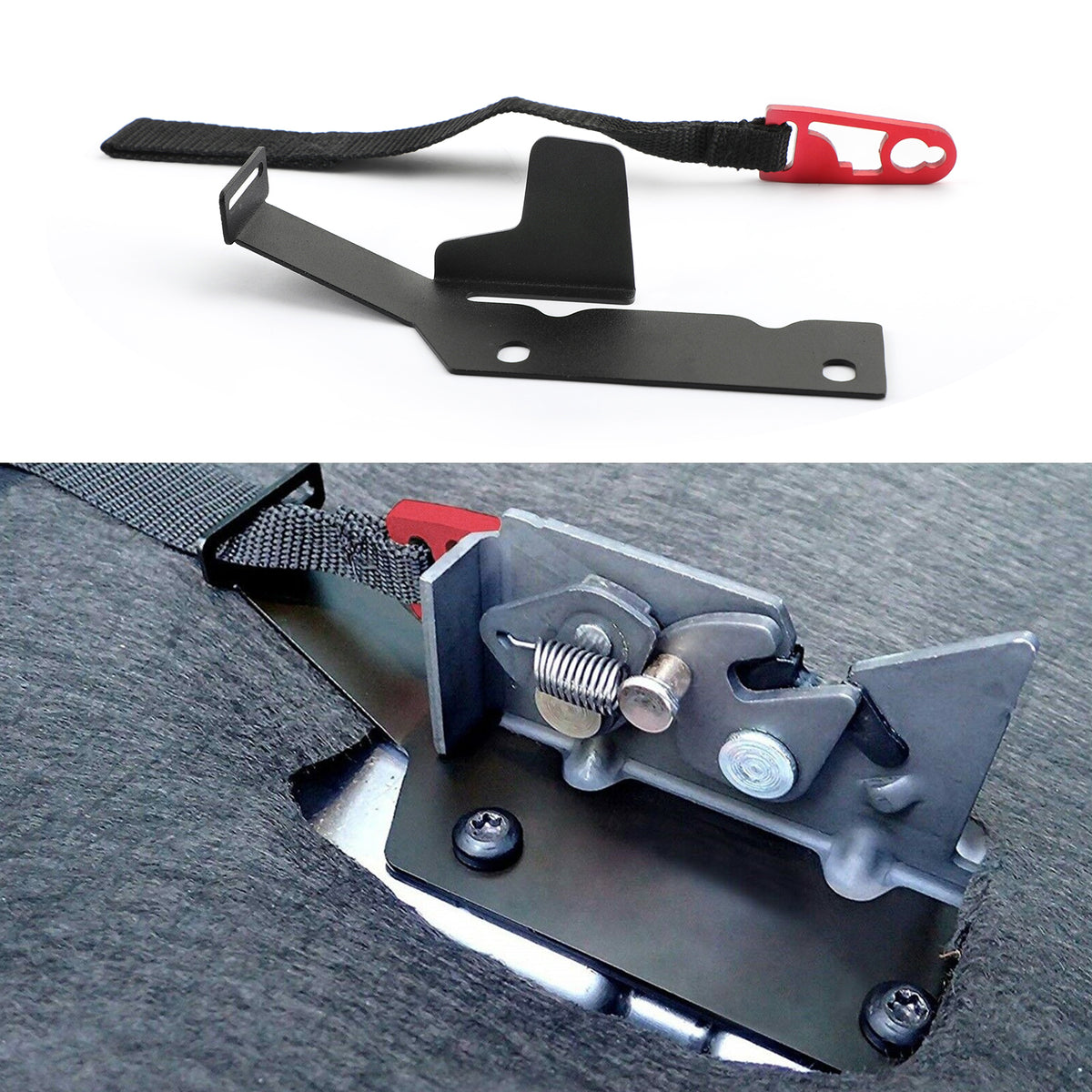 20092018 Ford F150 SuperCrew 1PC Rear Seat Release Kit Red Strap Gen