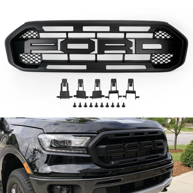 Ford Ranger 2019-2023 Raptor Style Front Bumper Grill Replacement Blac 