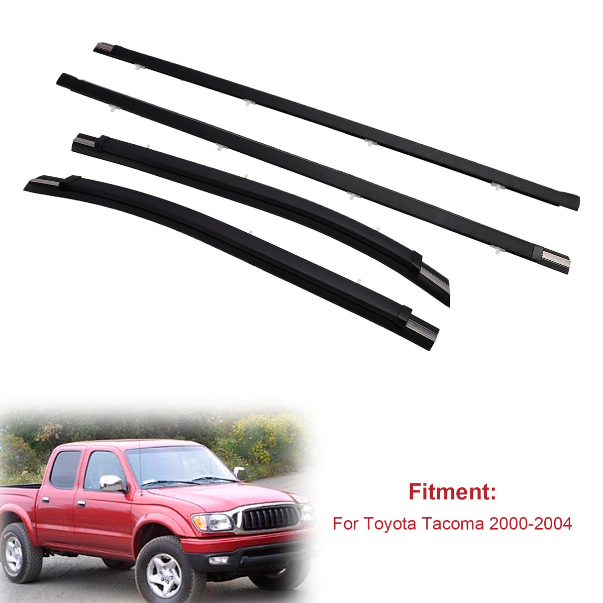 4 PCS Outer Door Window Belt Weatherstrip Kit