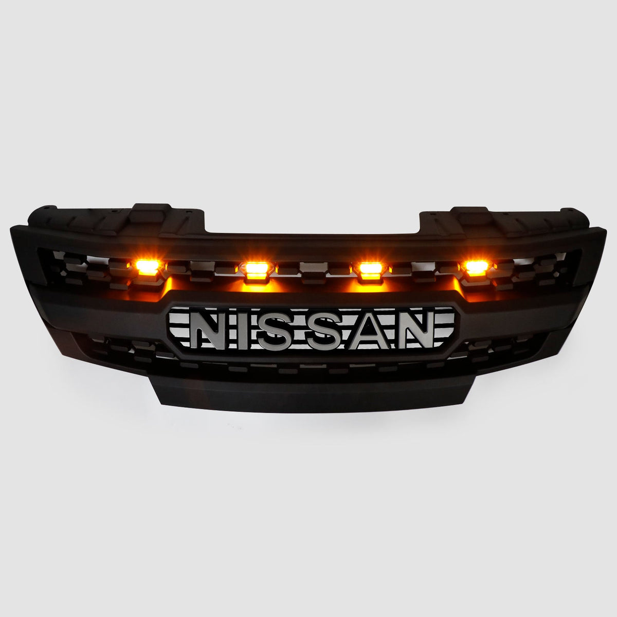 Nissan Frontier 2009-2016 Black Front Bumper Grill W Led Lights Generi 