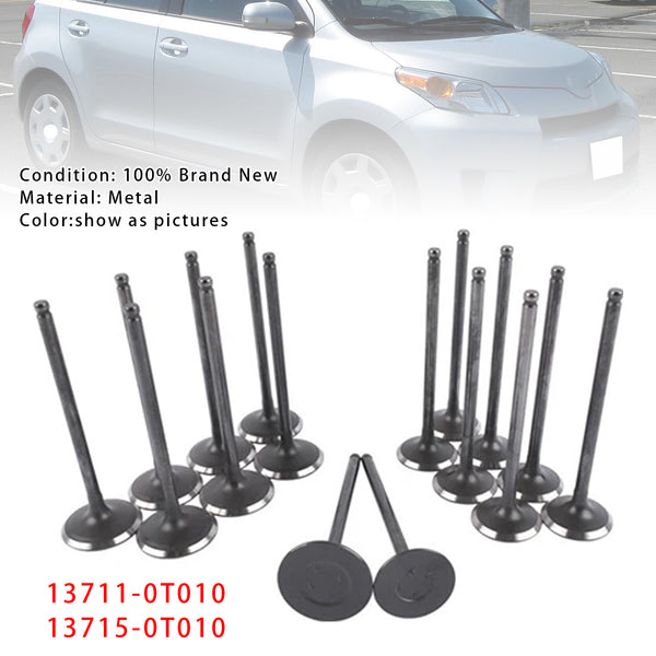 16PCS Exhaust Intake Valve Kit For Scion Toyota L4 1.8L DOHC 2ZR-FE 2008-2015