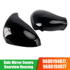 Side Mirror Covers Rearview Housing Bright Black for Peugeot 207 Hatchback