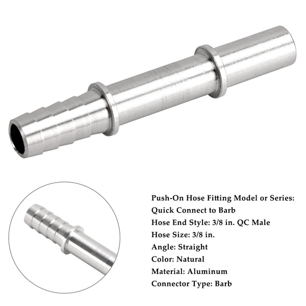 Quick Connect 3/8 Fuel Rail Hose To 3/8 Barb Adapter Fitting AN817-02-06BA Generic