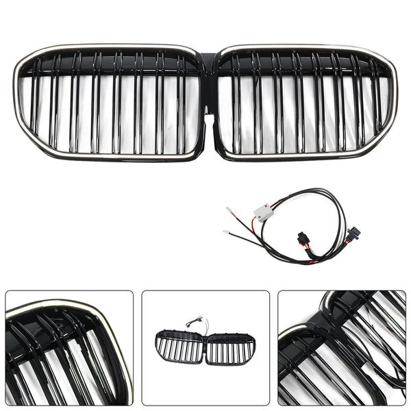 2019-2022 BMW 7 Series G11 G12 Double Slat Gloss Black Front Grill Grille Generic