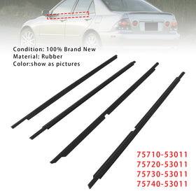4PCS Front+Rear Door Window Belt Trim Molding For Toyota Lexus IS300 2001-2005