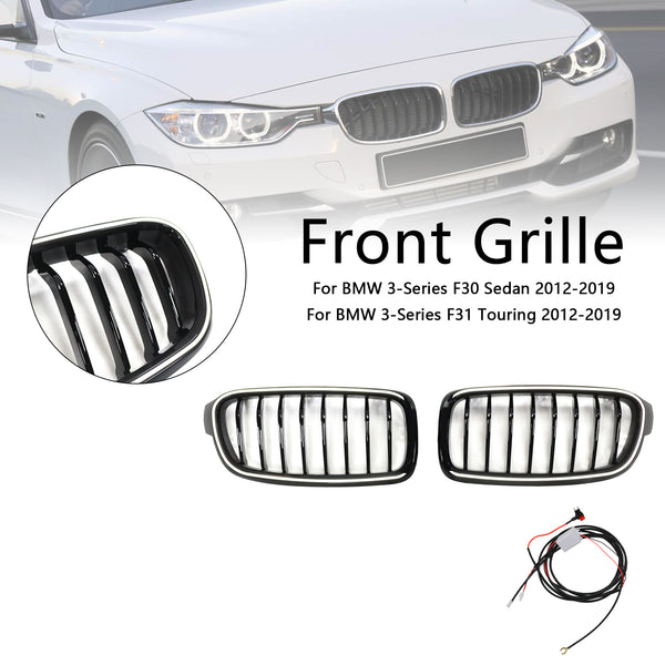 2012-2019 BMW 3 Series F30 F31 F35 Gloss Black Front Kidney Grille Grill 51137263481 Generic