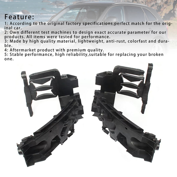 2009-2012 Audi Q5 Headlight Mount Support Retainer Plate Bracket Kit 8R0805607A 8R0805608A Generic