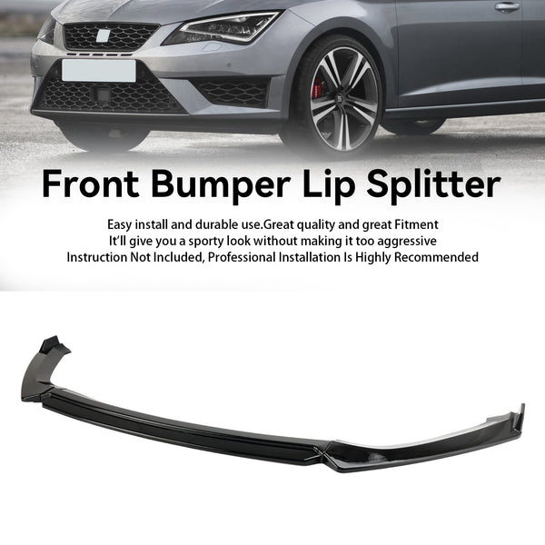 2012-2020 Seat Leon 5F Gloss Black Front Spoiler Lip Performance Generic