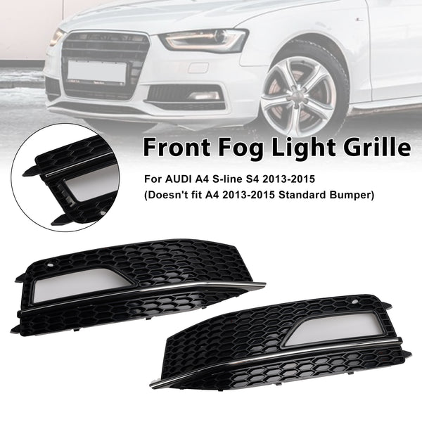 2013-2015 AUDI A4 S-line S4 2PCS Bumper Fog Light Lamp Cover Grille 8K0 807 682M 8K0 807 681 L Generic