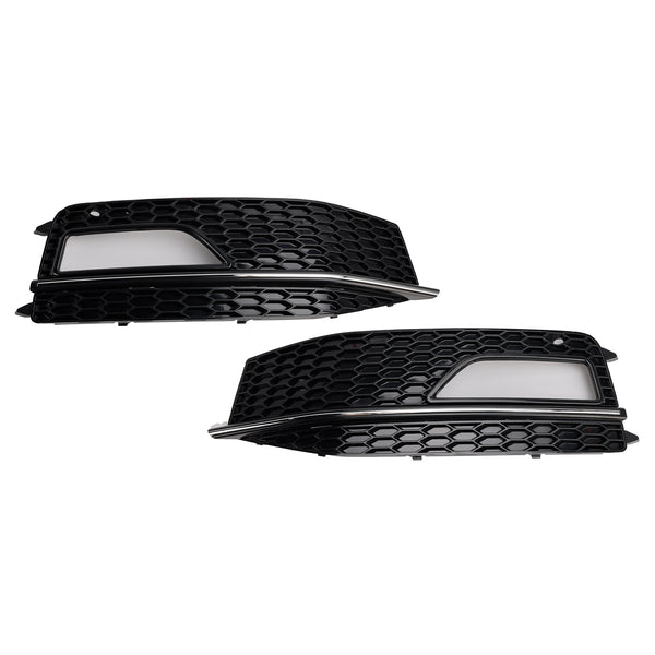 2013-2015 AUDI A4 S-line S4 2PCS Bumper Fog Light Lamp Cover Grille 8K0 807 682M 8K0 807 681 L Generic