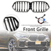 2020-2022 BMW X6 G06 M50i Black Front Bumper Grille Grill W/Camera Hole Generic