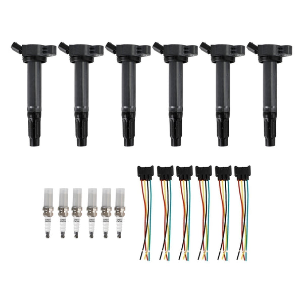 2006-2015 LEXUS IS250 6PCS Ignition Coils+Connectors+Spark Plug UF487 90919-02251 90919-A2002 Generic