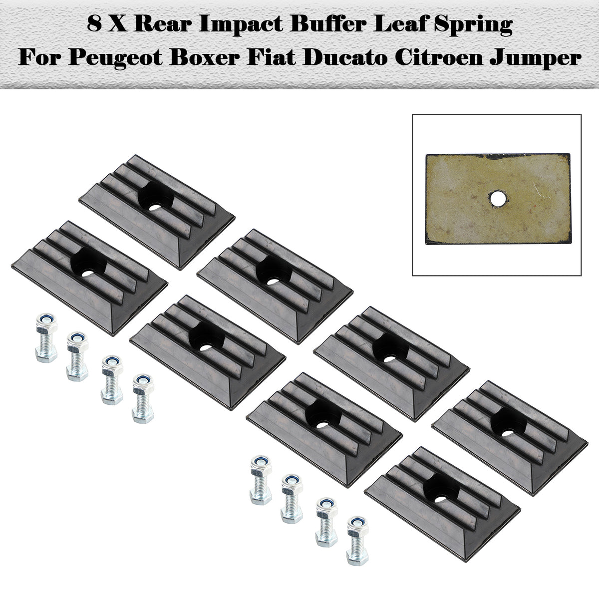 8 X Rear Impact Buffer Leaf Spring For Peugeot Boxer Fiat Ducato Citro ...