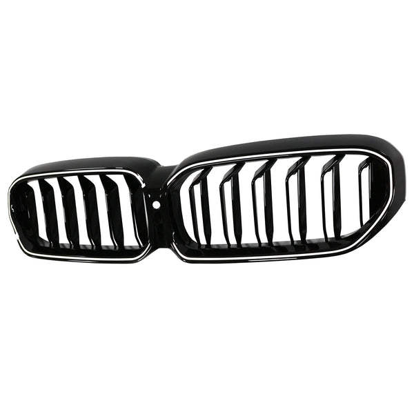 2021-2024 BMW 5 Series G30 G31 G38 Double Slat Front Kidney Grille Gloss Black Generic