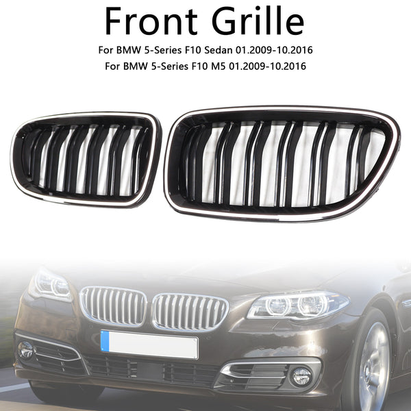 11.2009-02.2017 BMW 5-Series F11 Kidney Bumper Grill Grille Gloss Black 51137203649 51137203650 Generic