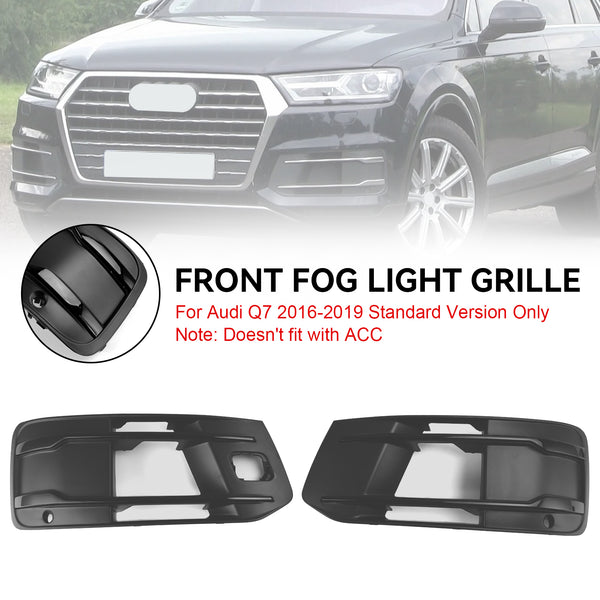 2016-2019 Audi Q7 Front Bumper Cover Fog Light Bezel Insert Grill Grille Generic
