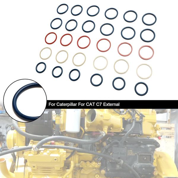 Caterpillar C7 Fit CAT C7 External 6PCS Fuel Injectors Seal O-Ring Kit Generic