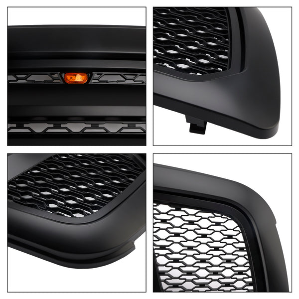2009-2012 Dodge Ram 1500 Black Front Bumper Grill Grille W/ Led Light