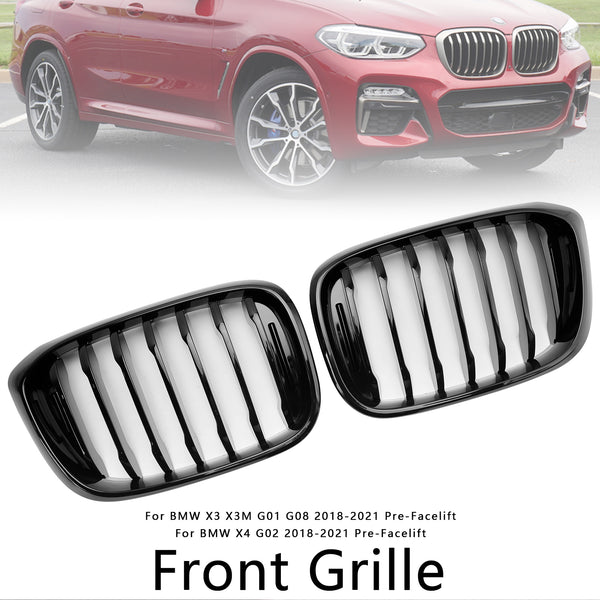 2018-2021 BMW X4 G02 X3 G01 G08 Gloss Black Front Kidney Grille Mesh Grill 51138469959 Generic