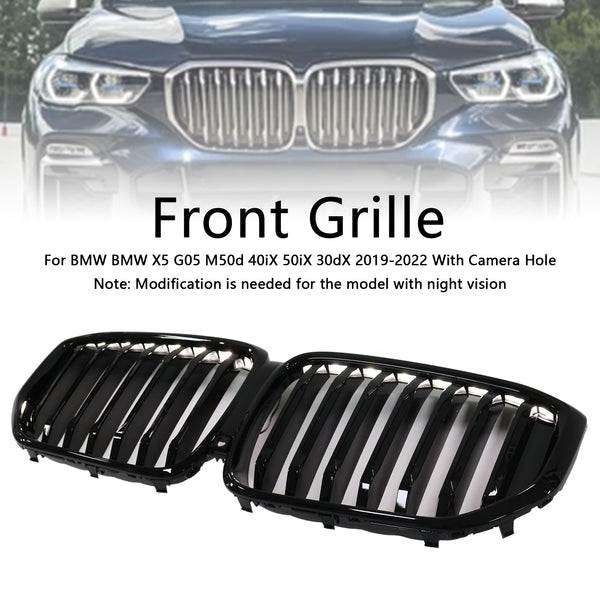 2019-2022 BMW X5 G05 M-Performance Gloss Black Front Kidney Grille Grill 51137454887 Generic