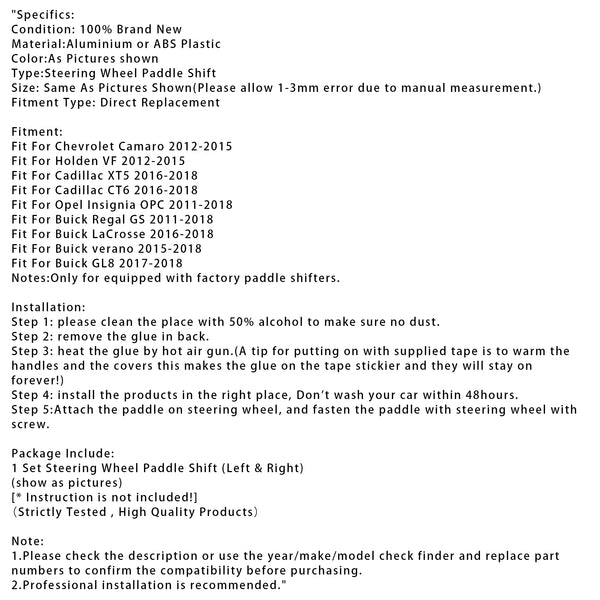 Steering Wheel Paddle Shifter Covers For Cadillac XT5 16-18