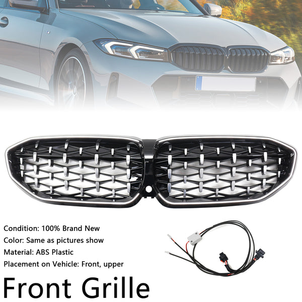 2019-2022 BMW 3 Series G20 Chorme Diamond Kidney Grille Grill 51138072085 Generic