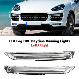 2015-2017 Porsche Cayenne 958 Pair LED Fog DRL Daytime Running Lights 95863118130 95863118230 Generic