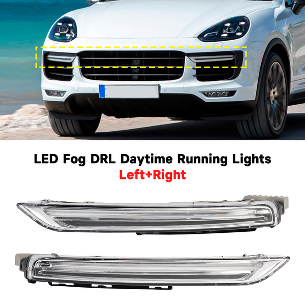 2015-2017 Porsche Cayenne 958 Pair LED Fog DRL Daytime Running Lights 95863118130 95863118230 Generic