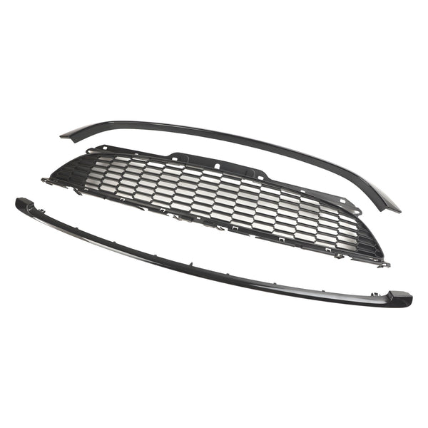 2007-2013 MINI R56 Cooper S & JCW 3-Door Hatchback 3PCS Gloss Black Front Grille Grill Generic