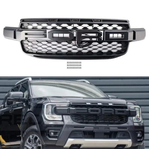 2023-2024 Ford Ranger Next Gen T9 Front Bumper Grill Replacement Black Grill