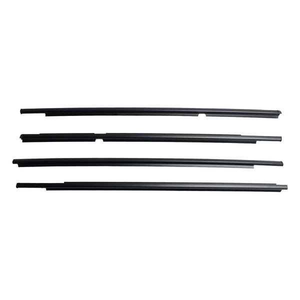 2005-2011 Toyota Yaris (NCP90, NCP91, KSP90, ZSP90) 4pcs Outer Door Glass Weatherstrip Moulding 68160-52110 68210-52110 Generic