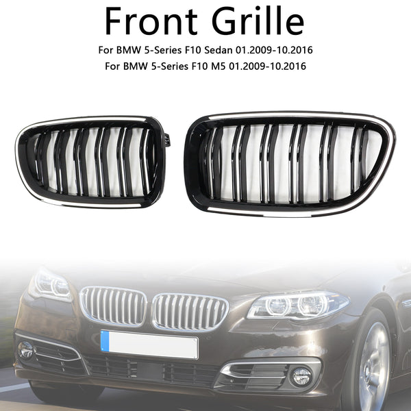 11.2009-02.2017 BMW 5-Series F11 Kidney Bumper Grille Grill Gloss Black 51137203649 51137203650 Generic