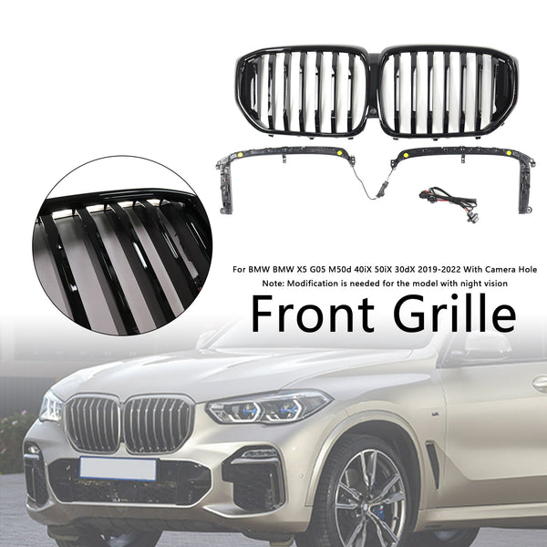 2019-2022 BMW X5 G05 M-Performance Gloss Black Front Kidney Grille Grill 51137454887 Generic