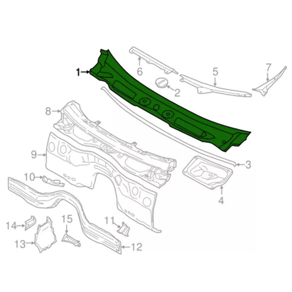 2008-2015 BMW X1 E84 Windshield Wiper Vent Cowl Grille Panel 51712990023 Generic