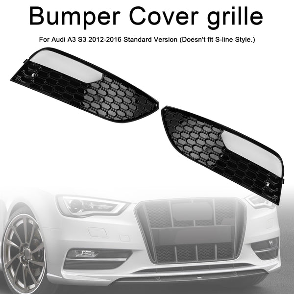 2012-2016 Audi A3 S3 Standard Version 2PCS Front Bumper Fog Light Cover Grille 8V3807681 8V3807682 Generic
