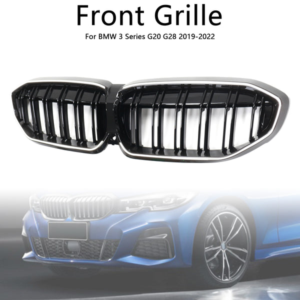 2019-2022 BMW 3 Series G20 Double Slat Black Kidney Grille 51138072085 Generic