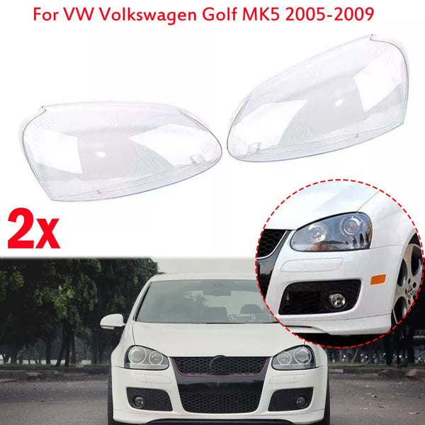2006-2009 Volkswagen GTI 2PCS Front Headlight Lens Headlamp Clear Cover 1K6941005S 1K6941006S Generic
