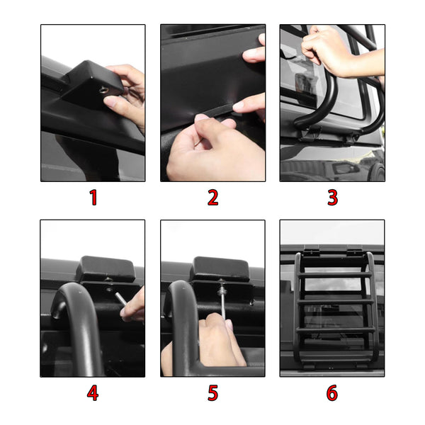 Rear Window Ladder For Jeep Wrangler JL JLU Luggage Ladder Rack 2018-2024