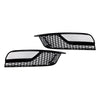 Gloss Black Front Fog Light Grill Covers Fit Audi A3 8V Sedan 2013-2016