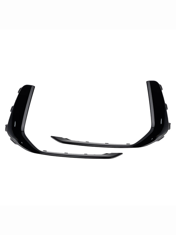 2PCS Front Fog Light Lamp Trim Fit Audi A6 C8 S-Line S6 2019-2023 Black