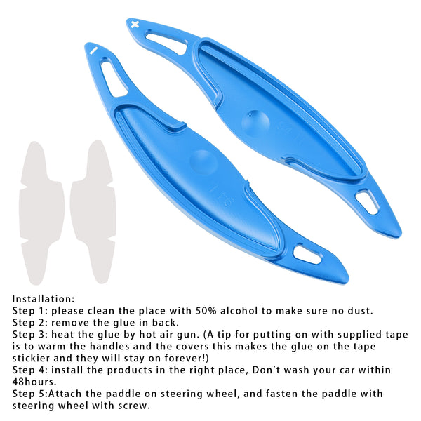 Steering Wheel Paddle Shifter Extension For Hyundai Elantra i30 Aluminium Blue