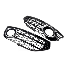 2010-2015 Audi A4 Allroad B8 Front Bumper Honeycomb Fog Light Grille Chrome Trim 8K0807681H 8K0807682H Generic