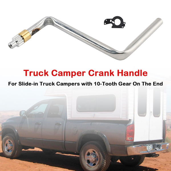 Truck Camper Crank Handle For Slide-in Truck Campers with 10-Tooth Gear On The End