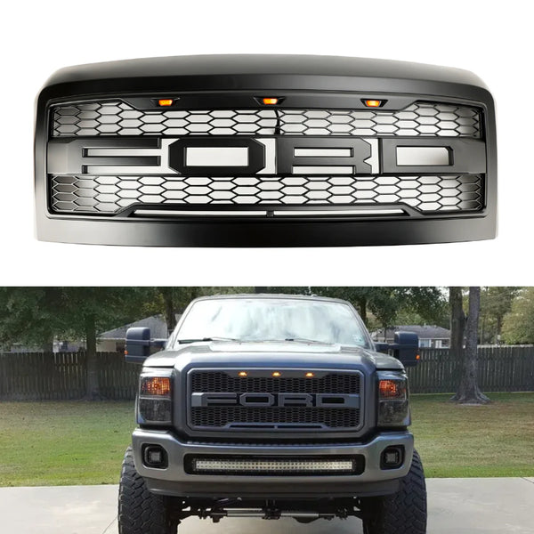 2008-2010 Ford F250 F350 Super Duty Front Bumper Grille Grill w/Lights Generic