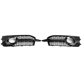 2011-2014 Audi A1 8X S-Line 2PCS Front Bumper Fog Light Cover Grille Grill 8X0807682B 8X0807681B Generic