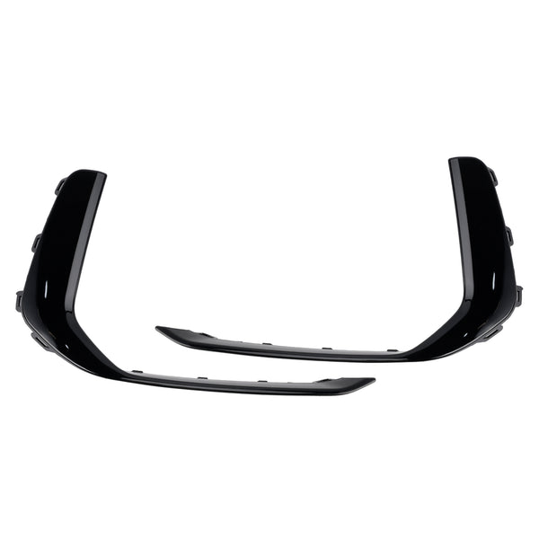 2PCS Front Fog Light Lamp Trim Fit Audi A6 C8 S-Line S6 2019-2023 Black