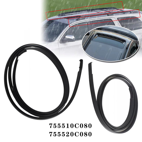 2008-2021 Toyota SEQUOIA 2PCS Roof Drip Molding Trim Left & Right Side Rubber 755510C080 755520C080 Generic