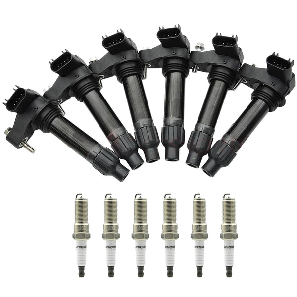 2010-2011 Cadillac SRX V6 3.0L 6PCS Ignition coil+6PCS Spark Plug UF569 D515C 12610626 12618542 Generic