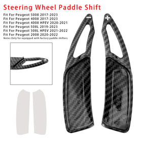 Carbon Look Steering Wheel Paddle Shifter Extension For Peugeot 17-23