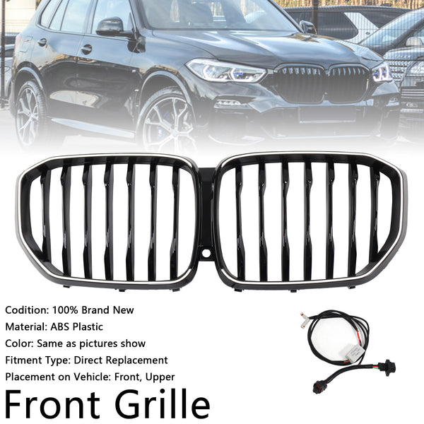 2019-2022 BMW X5 G05 M-Performance Gloss Black Front Kidney Grille 51137454887 Generic